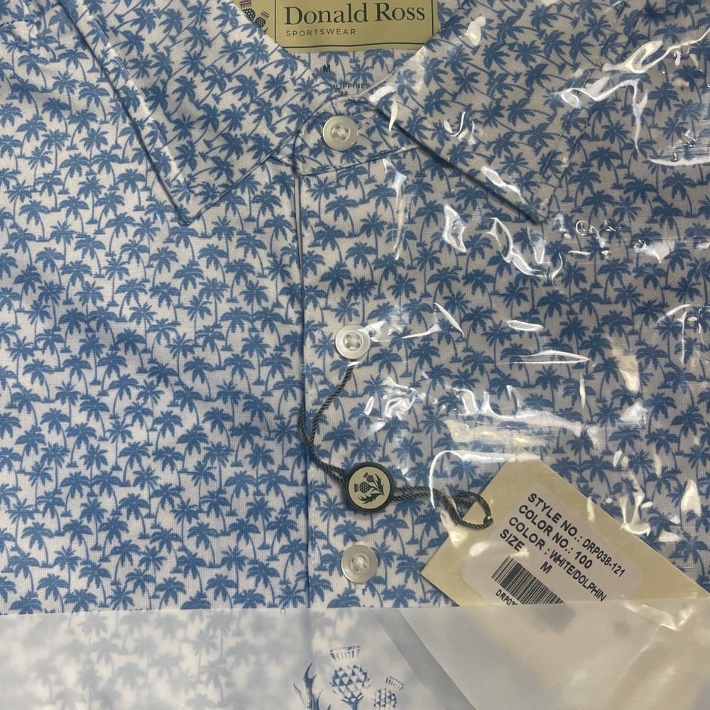 Men's Blue Palm Print Shirt
